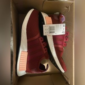 This is Adidas shoes, red and 7 1/2